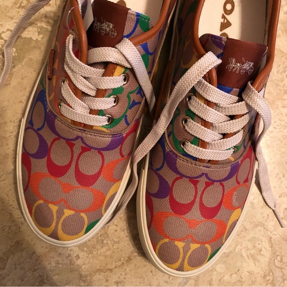Coach Citysole Skate Sneaker in Rainbow Signature Canvas - Picture 7 of 7